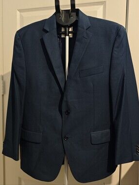 NWOT Michael Kors Men's Blue Single-Breasted Two-Buttons Casual Blazer Size 42S